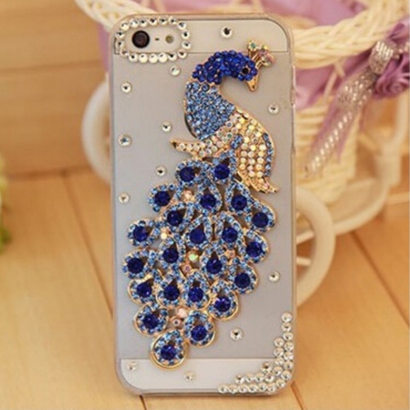 Accessories - New Peacock Rhinestone Clear iPhone 8 Plus Case